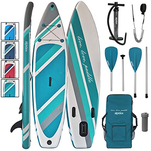 ALPIDEX Tabla Hinchable Surf Stand Up Paddle Board 320 x 76 x 15 cm ISUP Peso Máximo 130 kg Sup Ligero Estable Juego Completo, Color:Earth