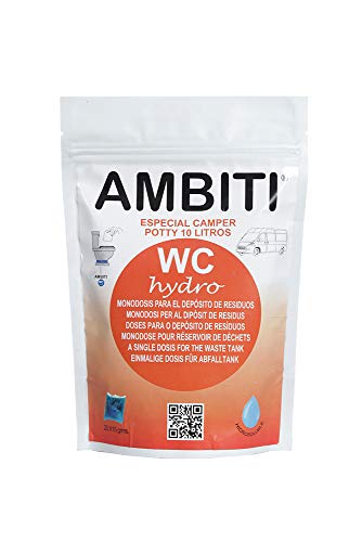 Ambiti Hydro CAMPER, monodosis para el depósito de residuos, aguas negras 20 un. 10 grms.