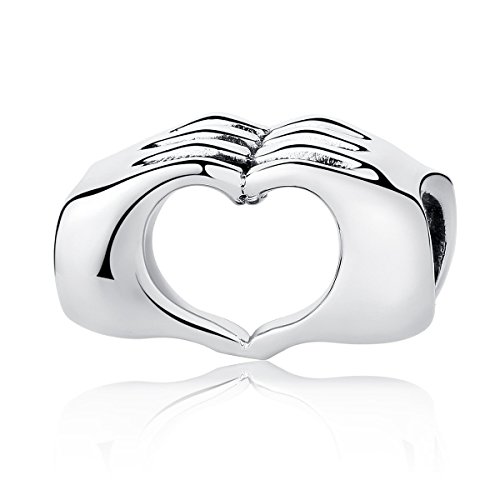 Amor mano nueva colección auténtica plata de ley 925 cerrada amor mano corazón cuentas ajuste pulseras DIY joyería accesorios SCC125