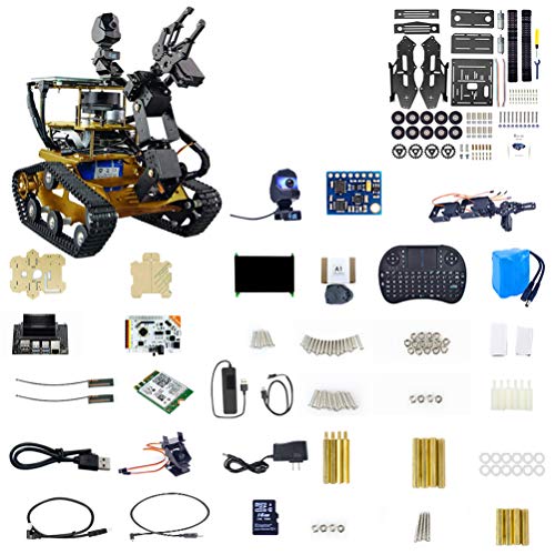 ANAN 4-DOF Kit Brazo robótico Compatible con Jetson Nano, Smart Tank Robot con cámara HD 1080P, Kit Robotica Sensor giroscopio 9 Ejes, Programable Kit Robótico Coche Educativo,C