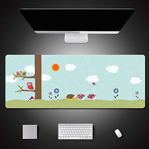 Animales de Dibujos Animados Gaming Mouse Pad Laptop Pc Computer Alfombrilla de Ratón Grande Borde de Bloqueo Alfombra de Escritorio de Goma Lavable 600X400X3Mm