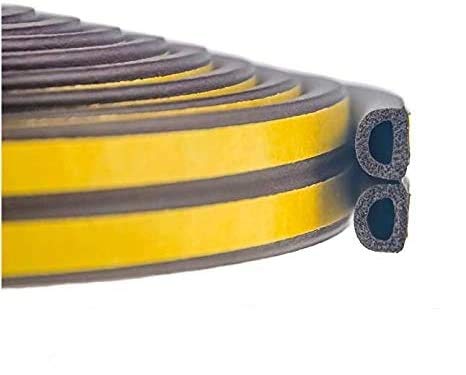 Anlising - Cinta de sellado autoadhesiva para ventanas y puertas, perfil en D, junta de goma para ventanas contra corrientes de aire frío (3 rollos en total 15 metros marrón) Anlising - Cinta de sellado autoadhesiva para ventanas y puertas, perfil en D, junta de goma para ventanas contra corrientes de aire frío (3 rollos en total 15 metros marrón)