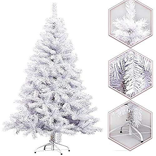 Arcoiris Árbol de Navidad Artificial Acebo, Natural Verde, Material PVC, Soporte deMetal… (120CM, Arbol Navidad Blanco)