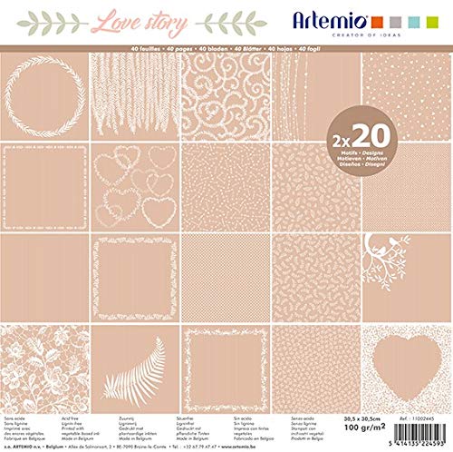 Artemio Bloc de 20 x 2 Hojas Kraft Love Story 30 x 30 cm Artemio Bloc de 20 x 2 Hojas Kraft Love Story 30 x 30 cm