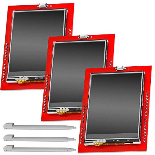 AZDelivery 3 pcs 2.4 pulgadas TFT LCD Touch Display Shield Modulo Pantalla Tactil SPI TFT 240x320 ILI9341 5V compatible con Arduino con E-Book incluido!