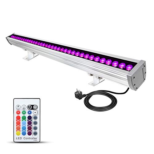 Bañador de pared LED 108W RGBW, ATCD Luces Negras UV, Luz de Pared de Lavado/WallWasher, Lámpara de Escenario, Luz Ultravioleta Barra, para KTV Bar Escuela de Bodas Show Xmas Club Halloween Fiesta