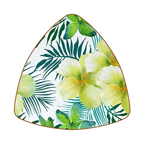 Bennigiry Juego de 6 posavasos con diseño de flor de palma verde tropical, para manteles individuales