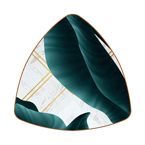 Bennigiry Juego de 6 posavasos con diseño de hoja de palma con mármol blanco para bebidas Bennigiry Juego de 6 posavasos con diseño de hoja de palma con mármol blanco para bebidas