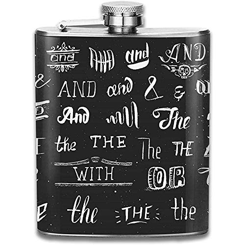 Botella de vino de acero inoxidable personalizada pintada a mano con símbolos retro y palabras clave, regalo de frasco personalizado Botella de vino de acero inoxidable personalizada pintada a mano con símbolos retro y palabras clave, regalo de frasco personalizado
