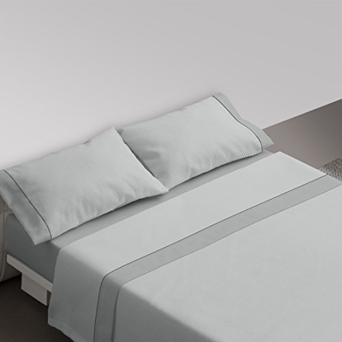 Burrito Blanco - Juego de Sábanas 297 para cama 90x190/200 cm, color gris