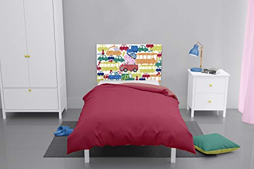 Cabecero Cama PVC Peppa Pig George Cars |135x60cm | Producto Oficial y Original | Cabecero Ligero, Elegante, Resistente y Económico | Peppa Pig