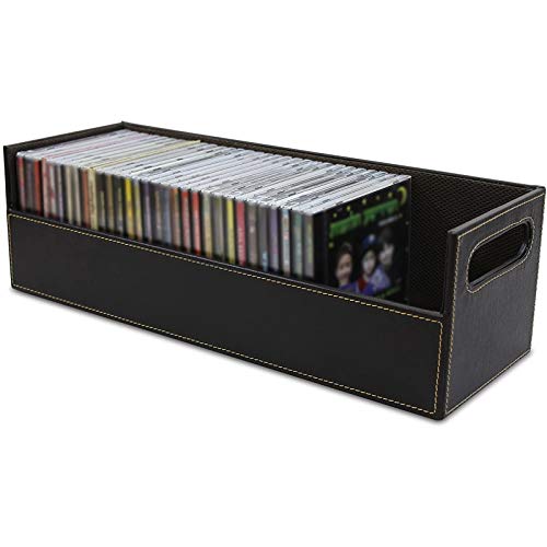 Caja de almacenamiento de CD con potente apertura magnética, bandeja de CD con capacidad para 40 cajas de CD para almacenamiento y organización de estantes de medios