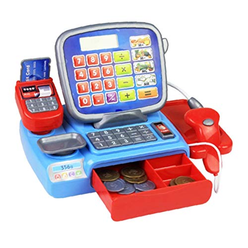 Caja registradora con un escáner Escala de pesaje electrónico de Kid Real Calculadora Multifuncional Juguete Juguetes para niños