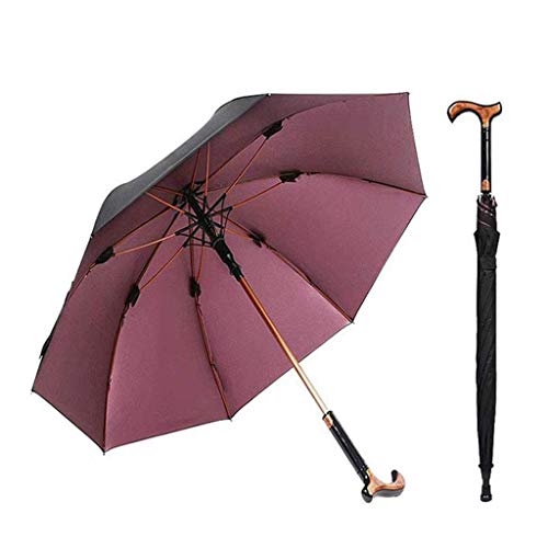 Cakunmik Stick Tote Umbrella, Duradero Y Lo Suficientemente Fuerte 2 En 1 Paraguas De Bastón para El Viento Feroz Y La Lluvia Intensa,Negro