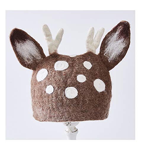 Cap Head Nueva Manera de Animales Hechos a Mano de Fieltro de Lana Boinas Cap señora Gift Bosque Precioso del Sombrero LJPEUP (Color : 1, Size : 56-58CM)