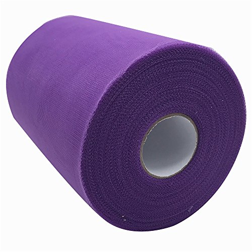Carrete de tela de tul de 15,2 cm x 91,4 m, 59, colores disponibles, para caminos de mesa, sillas, lazos, faldas, costura, manualidades, tela para boda, fiesta, regalos. dark purple red