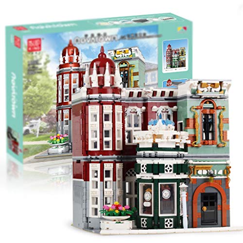 Casa Retro Kit Bloques Construcción con Accesorios Iluminación, Ladrillos Juguete Navidad para Niños, Idea Regalo, 3050 Piezas