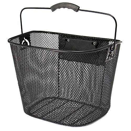 Cesta de Compras portátil 2 en 1 Bicicleta Metal Cesta de Malla Metal Cesta de Malla para Bicicleta Frente Cesta Plegable Cesta Transpare Pannier Trasero Lanzamiento rápido Manija