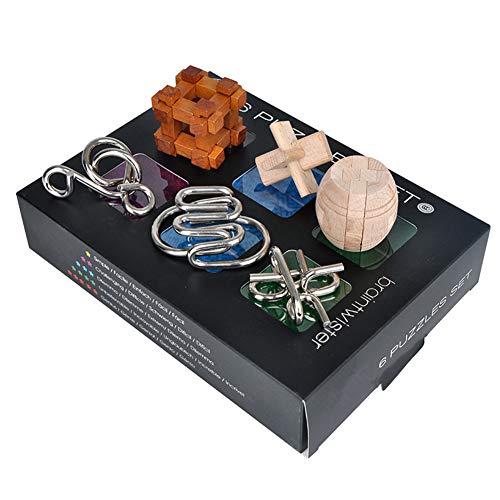Chonor 6 en 1 Cubo Rompecabezas 3D de Madera del Enigma Juego Puzle de Alambre de Metal - Clásica de Cerradura de Brain Teaser Puzzle IQ Juguetes para Niños y Adultos - Idea Perfecta del Regalo Chonor 6 en 1 Cubo Rompecabezas 3D de Madera del Enigma Juego Puzle de Alambre de Metal - Clásica de Cerradura de Brain Teaser Puzzle IQ Juguetes para Niños y Adultos - Idea Perfecta del Regalo