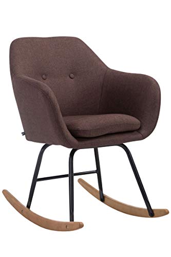 CLP Sillón Mecedora Avalon Tapizada En Tela I Silla Mecedora Acolchada I Silla Balancín con Base De Metal & Madera I Color:, Color:marrón CLP Sillón Mecedora Avalon Tapizada En Tela I Silla Mecedora Acolchada I Silla Balancín con Base De Metal & Madera I Color:, Color:marrón