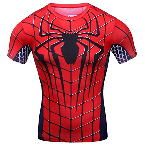 Cody Lundin - Camiseta de compresión para hacer deporte, para hombre , Hombre, color Spider-Man, tamaño XX-Large