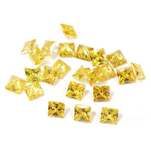 Color Amarillo Circonita cúbica AAAAA Piedras Preciosas Sueltas Cuadrado 2mm-4mm, Zirconia cúbica CZ Piedra para Anillo/Collar / Pendientes, fabricación de Joyas(3mm/500pcs)