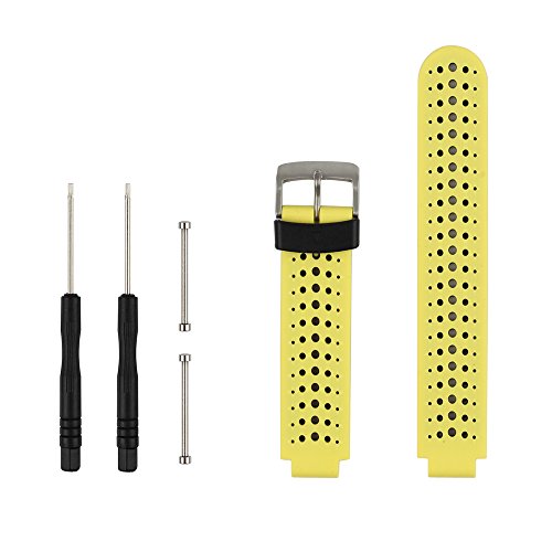 Correa de reloj de silicona suave para Garmin Forerunner 235 de Fit-power, repuesto ideal para Garmin Forerunner 235, 220, 230, 620, 630 y 735, Yellow&Black Correa de reloj de silicona suave para Garmin Forerunner 235 de Fit-power, repuesto ideal para Garmin Forerunner 235, 220, 230, 620, 630 y 735, Yellow&Black