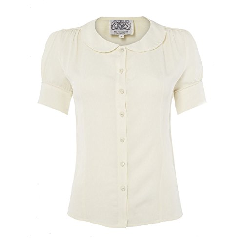 Costurera de Bloomsbury 59131,2 cm s de color crema y auténtico de Peter Pan blusa de mujer Jive