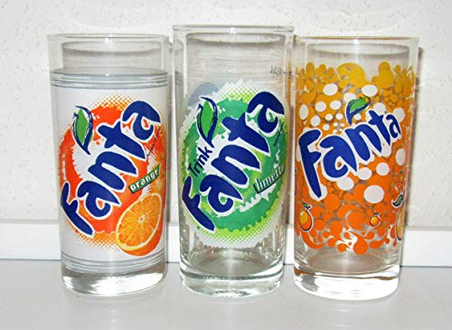 Cristal / Coca-Cola / Vasos de Colaggläser / Fanta / Original / Vaso de colección / Retro / Vintage