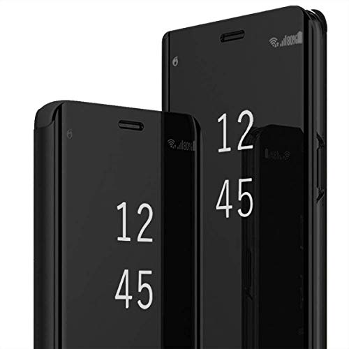 Croazhi - Carcasa compatible con Samsung A32 5G - Funda transparente con tapa y soporte rígido de espejo PC + silicona funda 360 protección antigolpes para Galaxy A32 Smartphone