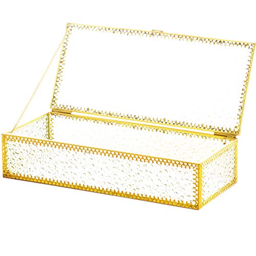 dancepandas Caja de Cristal y Metal Dorado Transparente Grande Joyero de Cristal Dorado Terrario Geométrico para Recuerdos, Joyas, Anillos, Pulsera, Organizador Dorado, Decoración para el Hogar dancepandas Caja de Cristal y Metal Dorado Transparente Grande Joyero de Cristal Dorado Terrario Geométrico para Recuerdos, Joyas, Anillos, Pulsera, Organizador Dorado, Decoración para el Hogar