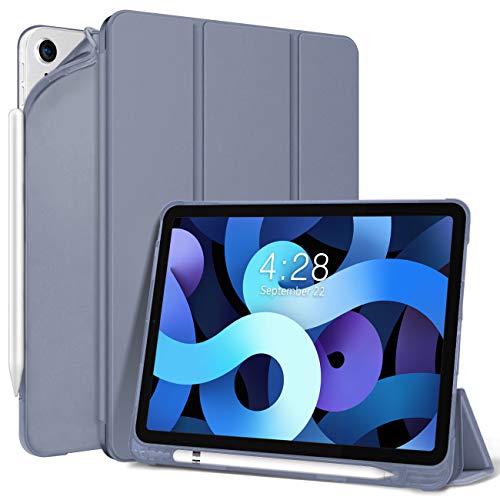 DAORANGE Funda para iPad Air de 4ª generación 10,9 pulgadas 2020, ultrafina, con soporte para bolígrafo y función de encendido y apagado automático para iPad Air 4 10.9 2020 (gris azul)