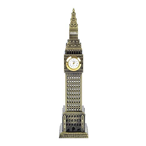 DDTOP diseño de Inglaterra Big Ben de construcción de bronce metal modelo de estatua coleccionable, Inglaterra Támesis Elizabeth Tower Westminster Palace Reloj Torre Bronce Vintage Ornamentos Modelo