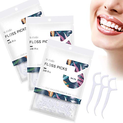 Dental Floss-300 Pcs Floss Dental Palillo de dientes, palillo de dientes, púas de dientes, púas de hilo dental, limpieza de dientes