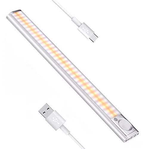 DFGOTOP Lámpara Luces Armario Sensor Recargable,Luz LED Armario Cocina Pasillo Escaleras,Luz Sensor Magnética USB Recargable