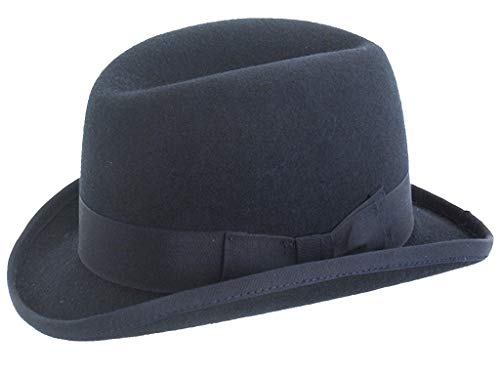 DH Hecho a mano 100% lana dura superior Churchill Homburg fieltro Trilby sombrero nuevo