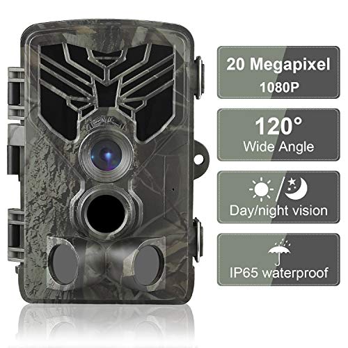 DIGITNOW! 20MP Cámaras de Caza 1080P FHD Impermeable,Gran Angular de 120° y 44pcs IR LED Infrarrojo Visión Nocturna con hasta 80FT/25m,Sendero Juego Camera, Cazar Vigilancia de la Fauna