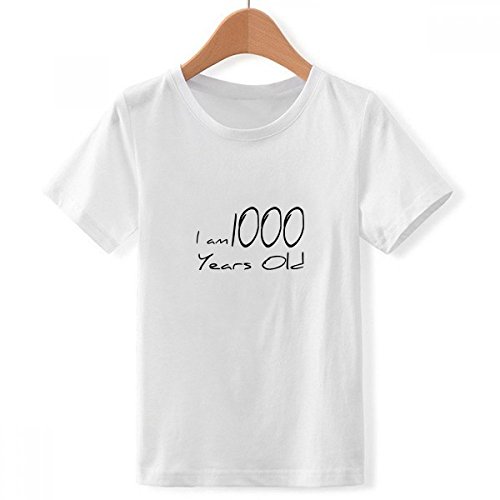 DIYthinker Soy 1000 años de Edad longevidad Cuello Redondo Camiseta para Chico Multicolor Medio