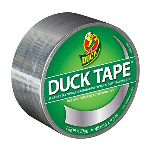 Duck Tape Color sólido plateado – cromo. Reparar, manualidades, personalizar, decorar y educar – 48 mm x 9,1 m