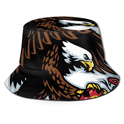 Eagle and Snake Bucket Hat Unisex Sun Hat Fisherman Packable Trave Cap Sombrero de Moda al Aire Libre