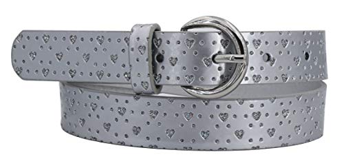 EANAGO Cinturón infantil para niñas (niños de guardería y primaria, 5-9 años, cintura de 57-72 cm), cinturón de 65 cm, con brillantes (plata) EANAGO Cinturón infantil para niñas (niños de guardería y primaria, 5-9 años, cintura de 57-72 cm), cinturón de 65 cm, con brillantes (plata)