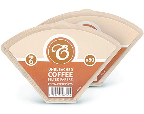 EDESIA ESPRESS - Pack de 160 filtros de papel para café - Tipo cono - sin blanquear - Tamaño 6