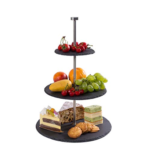 eGenuss SE3-R Bandeja de Comida en Pizarra – para Bodas, cenas, cumpleaños, Aniversarios, restaurantes - Menaje Creativo - Bandeja de Tres Niveles en Pizarra Gris. eGenuss SE3-R Bandeja de Comida en Pizarra – para Bodas, cenas, cumpleaños, Aniversarios, restaurantes - Menaje Creativo - Bandeja de Tres Niveles en Pizarra Gris.