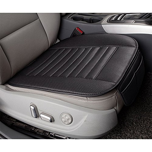 ele ELEOPTION Cojín universal para asiento de coche, de carbón vegetal de bambú, para las cuatro estaciones, cómodo y transpirable, protección para silla de oficina, asiento de coche (negro)