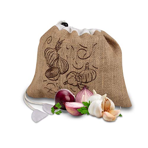 FACKELMANN - Bolsa para frutas y verduras (27,5 x 23 cm), color marrón y blanco