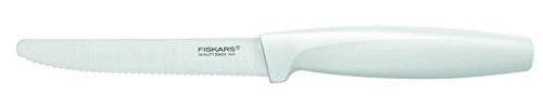 Fiskars Set de cuchillos de mesa 3 unidades, Longitud total: 24 cm, Acero de calidad/Plástico, Blanco, Functional Form, 1015988