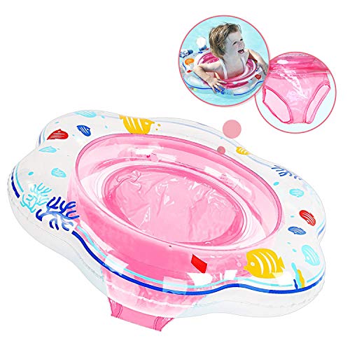 Flotador de anillo de natación para bebés, anillo de natación inflable para bebés con asiento con PVC para bebés niños 6 a 36 meses para piscina infantil (bajo supervisión de un adulto)