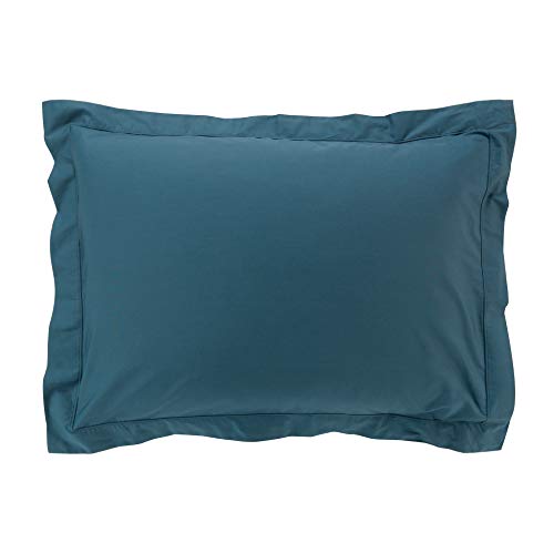 Funda de Almohada con Volante Plano, 50 x 70 cm, percal, Lisa, percalina, Azul Funda de Almohada con Volante Plano, 50 x 70 cm, percal, Lisa, percalina, Azul