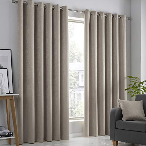 Fusion - Strata – Par de Cortinas con Ojales – 229 x 275 cm en Color Natural