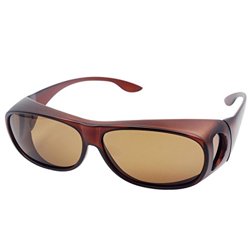 Gafas de sol para hombres y mujeres con cristales polarizados, para llevar encima de gafas graduadas, UV400, Brown color Gafas de sol para hombres y mujeres con cristales polarizados, para llevar encima de gafas graduadas, UV400, Brown color